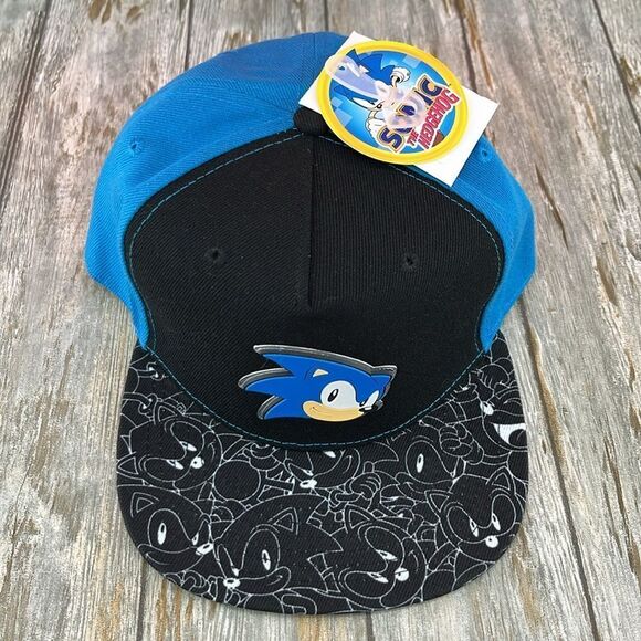 Sonic the Hedgehog Baseball Cap Adjustable Snapback Flat Brim Hat - Picture 1 of 9